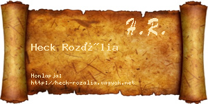 Heck Rozália névjegykártya